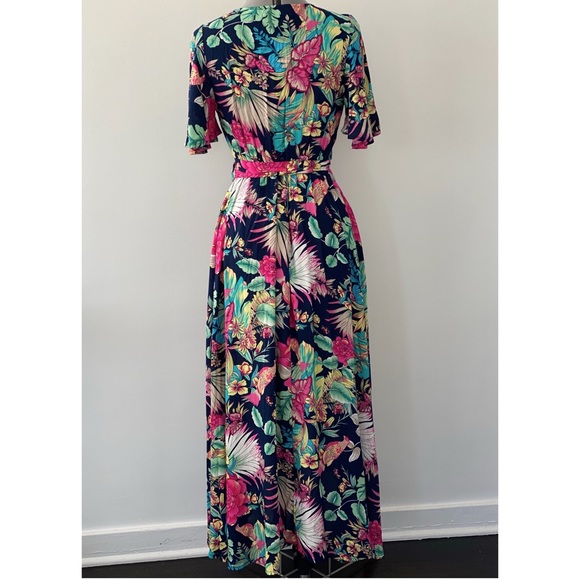 NWT- Mombasa Rose - petal wrap maxi dress - tropical pattern - size Medium - Picture 4 of 8